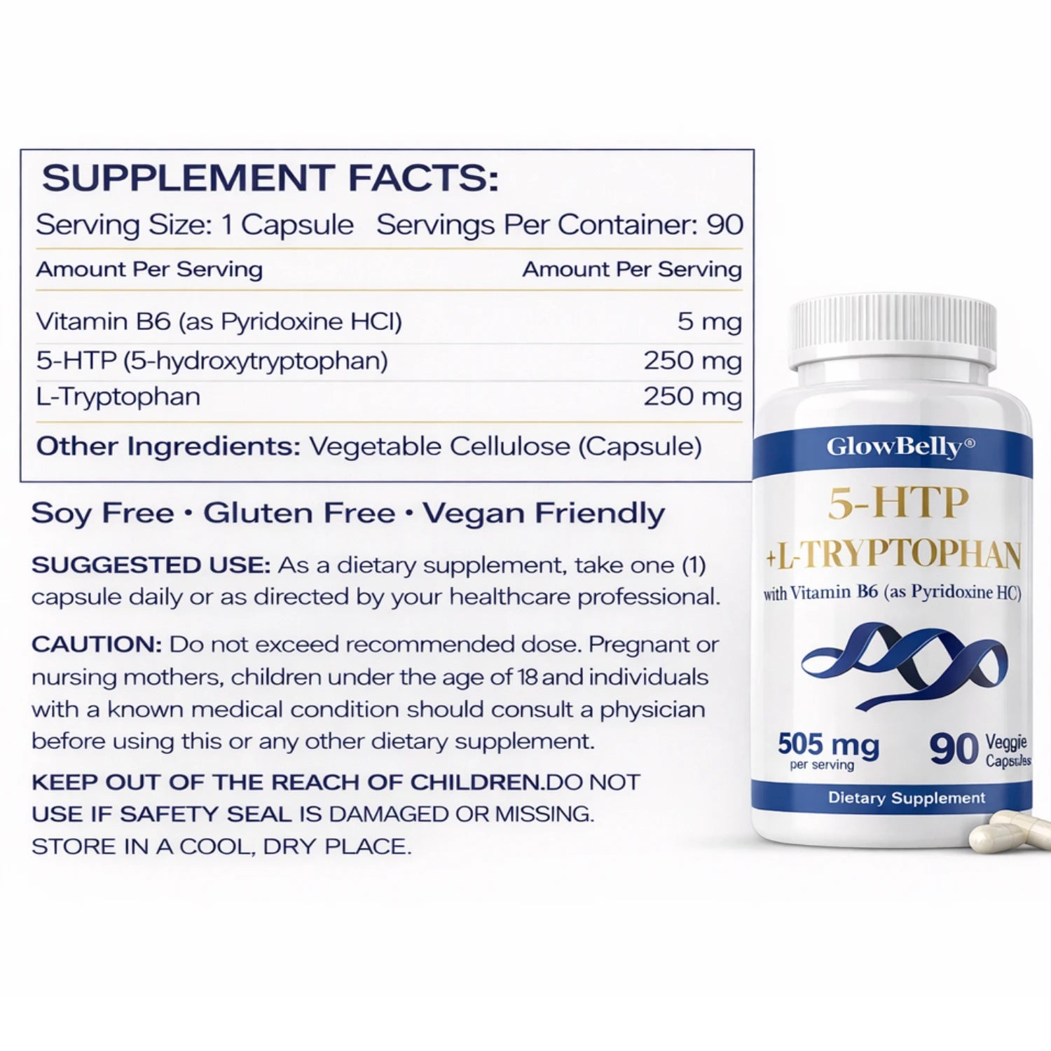 5-HTP + L-Tryptophan with Vitamin B6 505mg