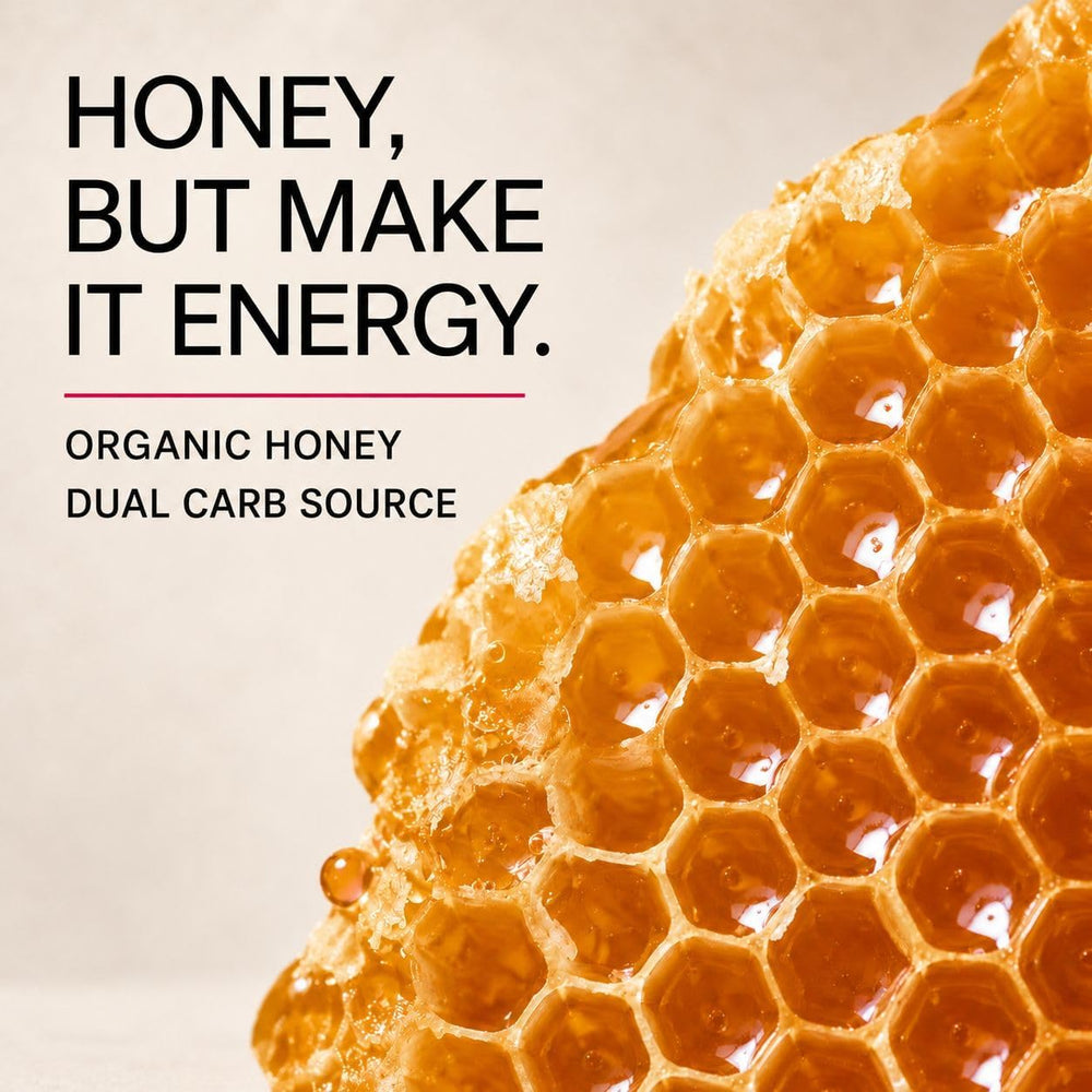 Honeycomb with the words honey, but make it energy