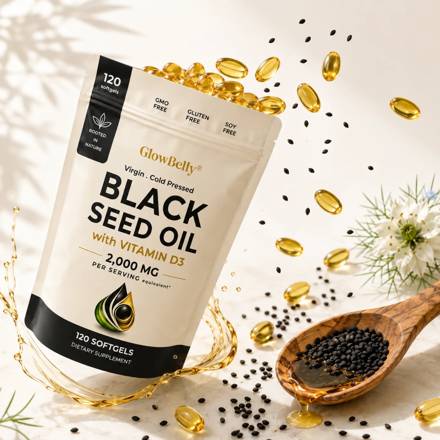 Black Seed Oil Capsules 2000mg | Cold Pressed Nigella Sativa