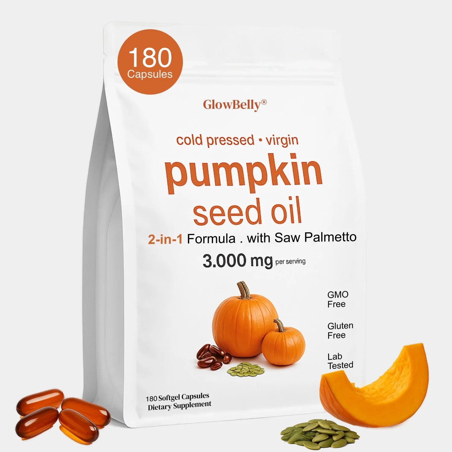 Pumpkin Seed Oil + Saw Palmetto - 180 Softgel