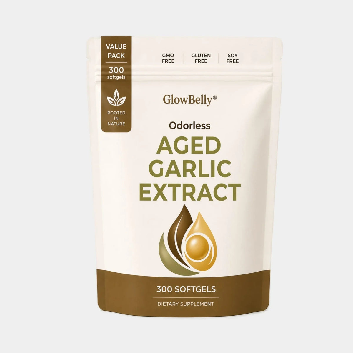 GlowBelly Aged Garlic Extract 300 Softgels