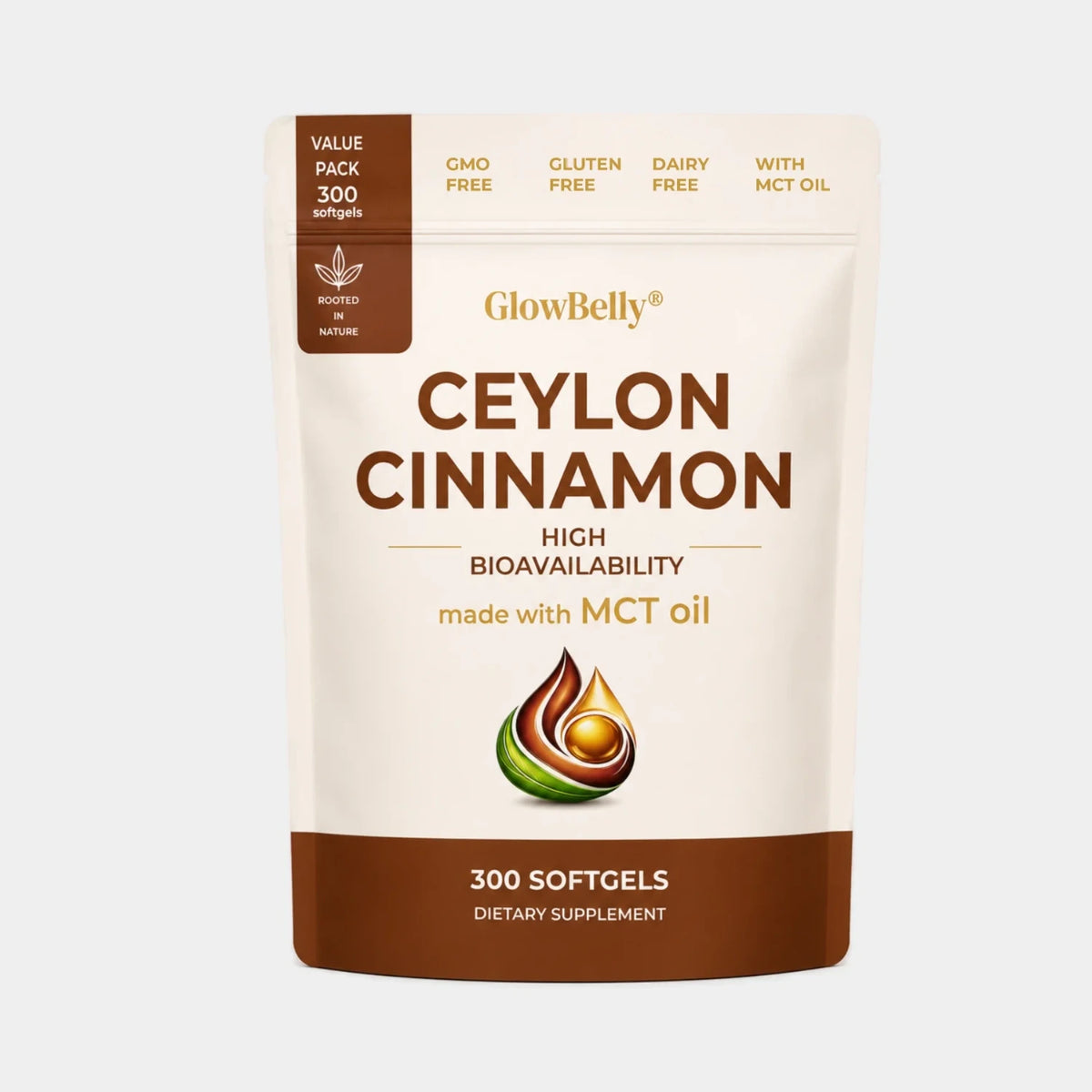 GlowBelly Ceylon Cinnamon 300 Softgels