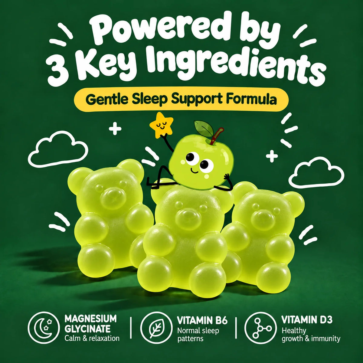 Sleepy Bears Kids Magnesium Gummies - Apple + Strawberry Bundle