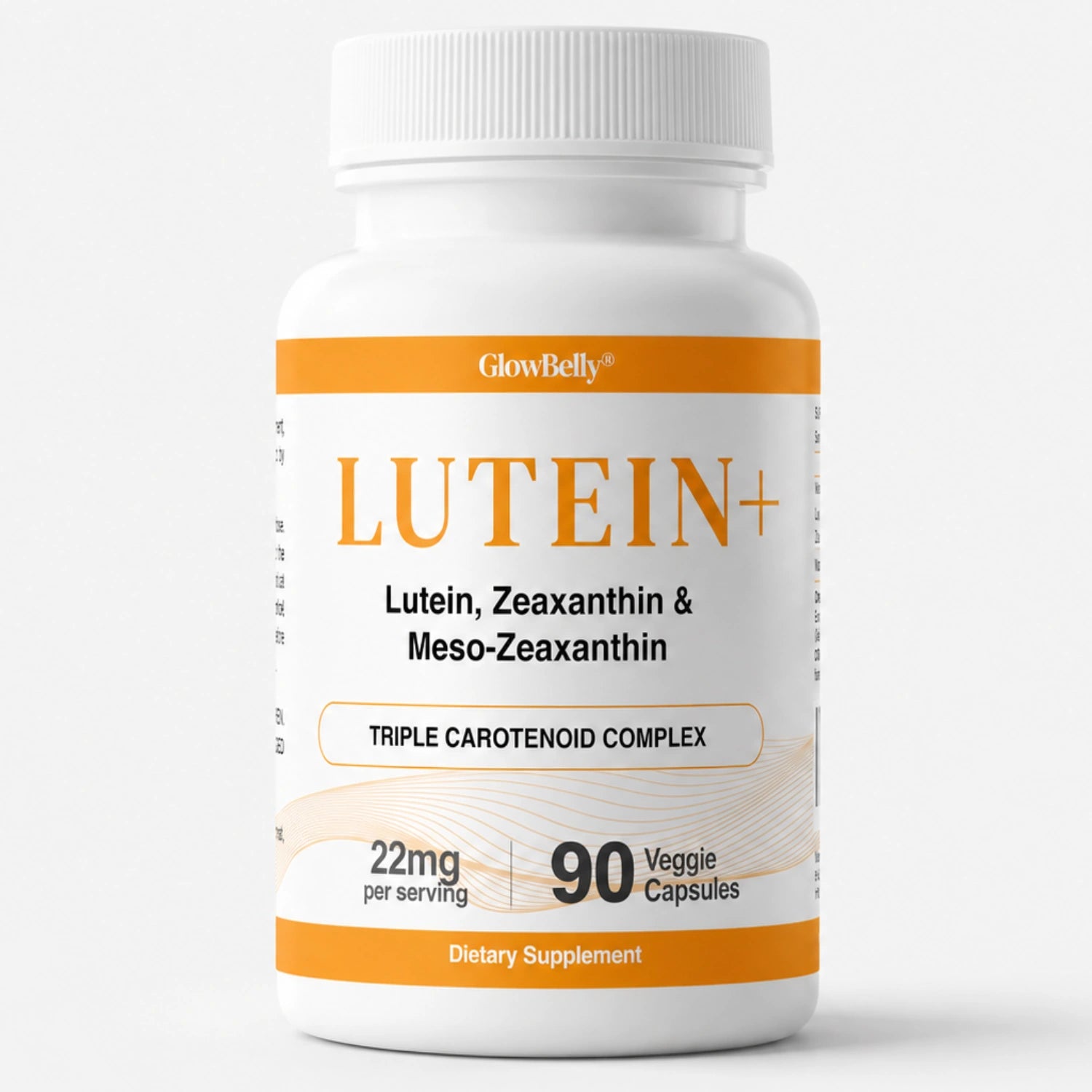 GlowBelly Lutein Zeaxanthin Meso-Zeaxanthin supplement bottle