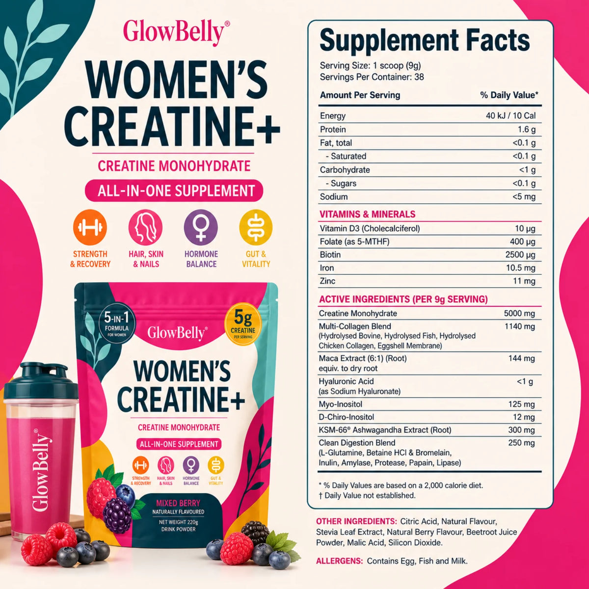 Power+ Women’s Creatine Mixed Berry