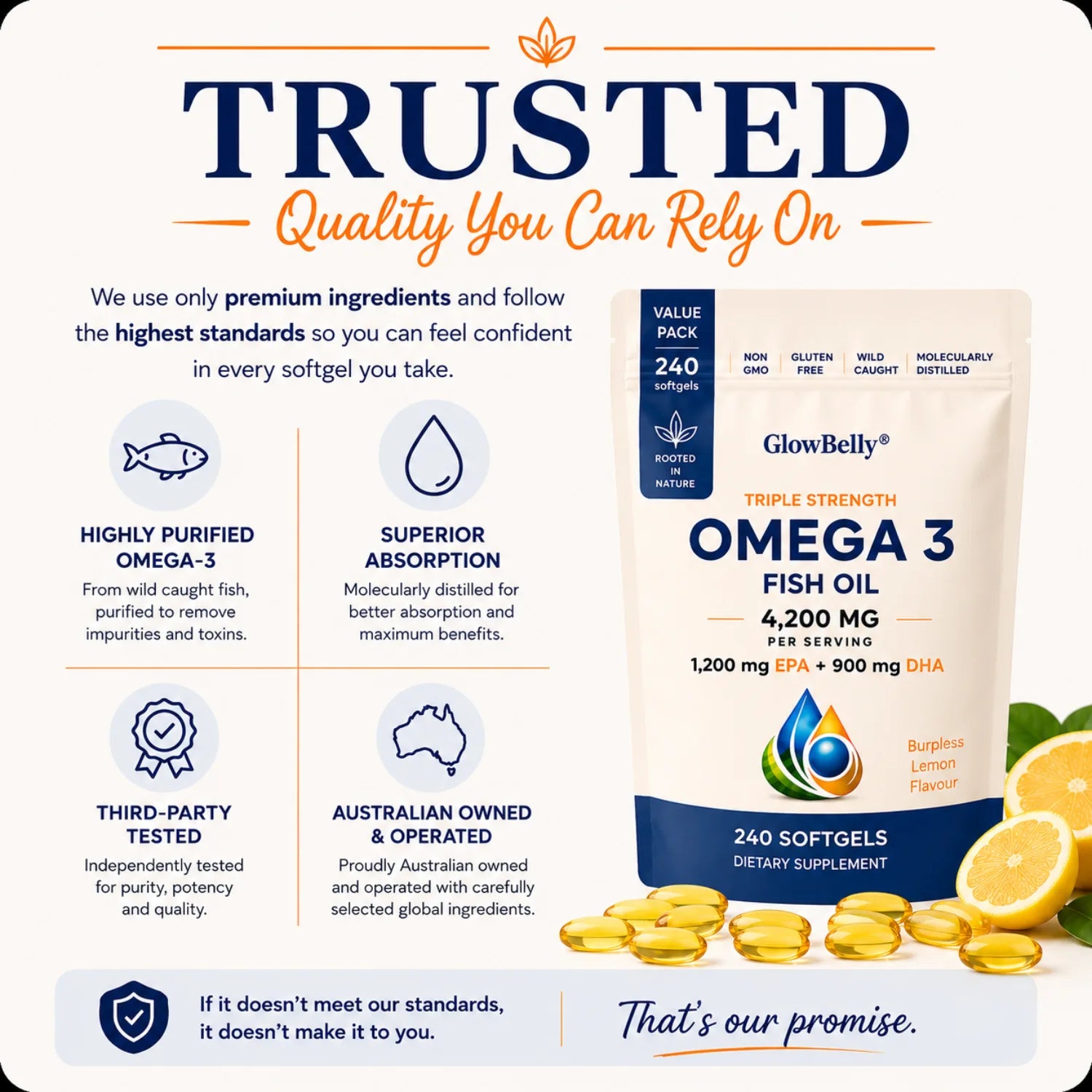 Omega-3 Fish Oil with Lemon - 240 Softgels