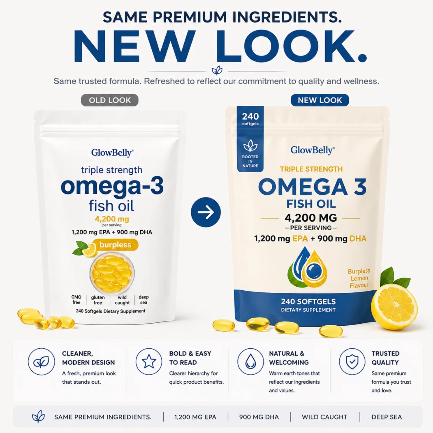 Omega-3 Fish Oil with Lemon - 240 Softgels
