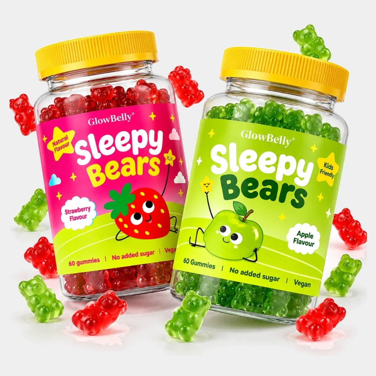 Sleepy Bears Kids Magnesium Gummies Apple + Strawberry Bundle