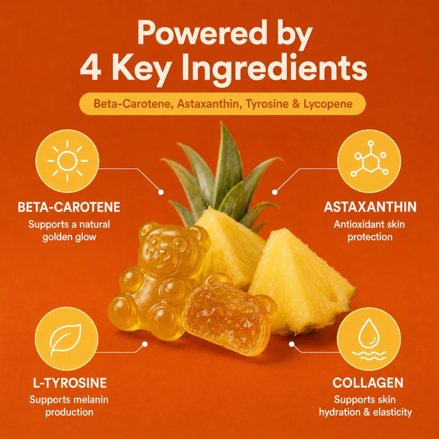 Tan+ Pineapple Tanning Gummies