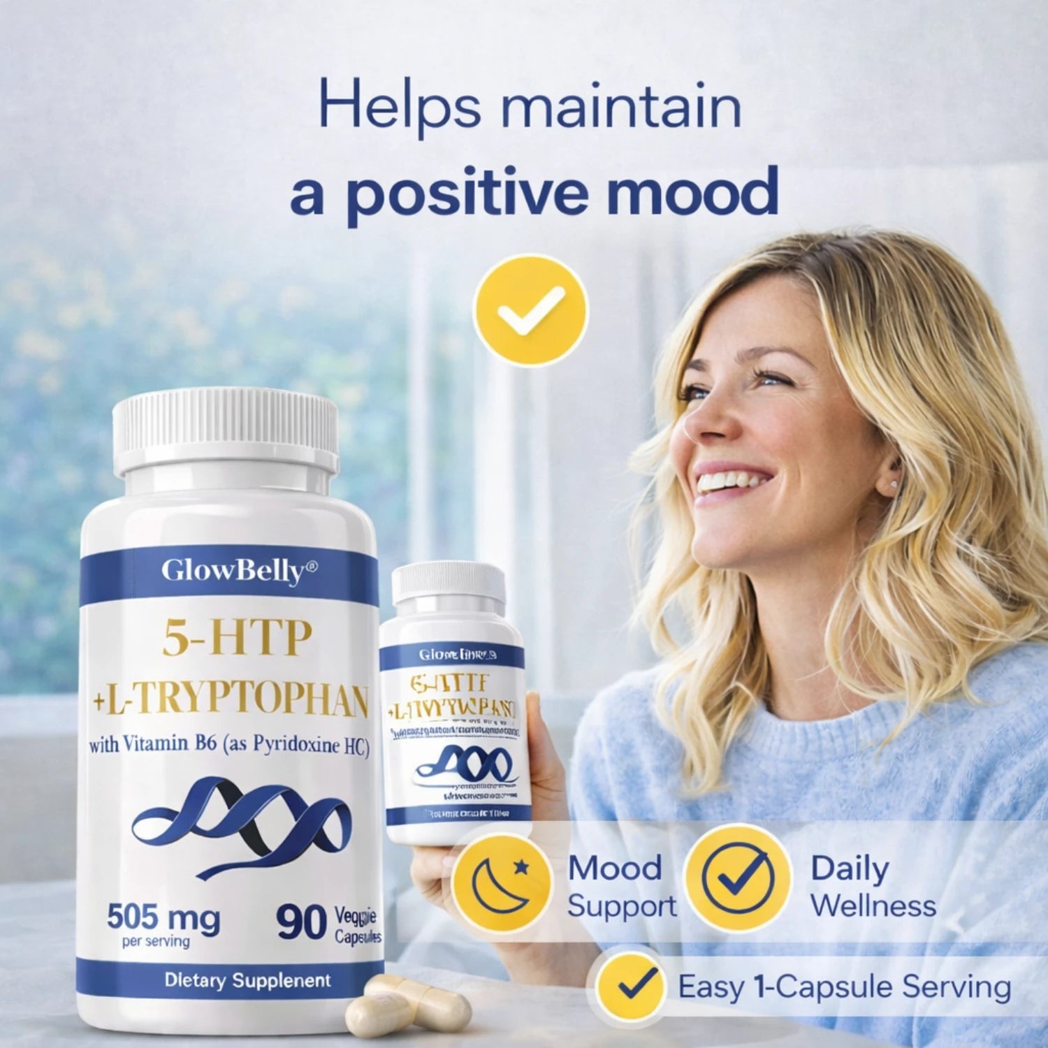 5-HTP + L-Tryptophan with Vitamin B6 505mg