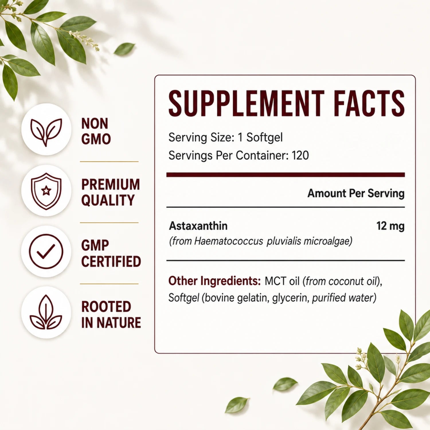 Astaxanthin 120 Softgels