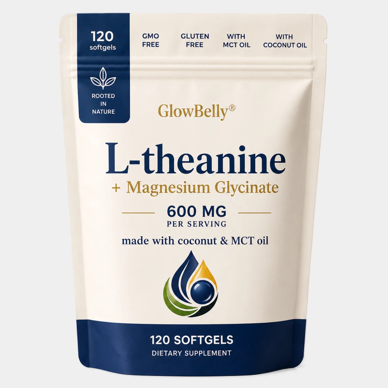 L-theanine + Magnesium Glycinate 120 Softgels
