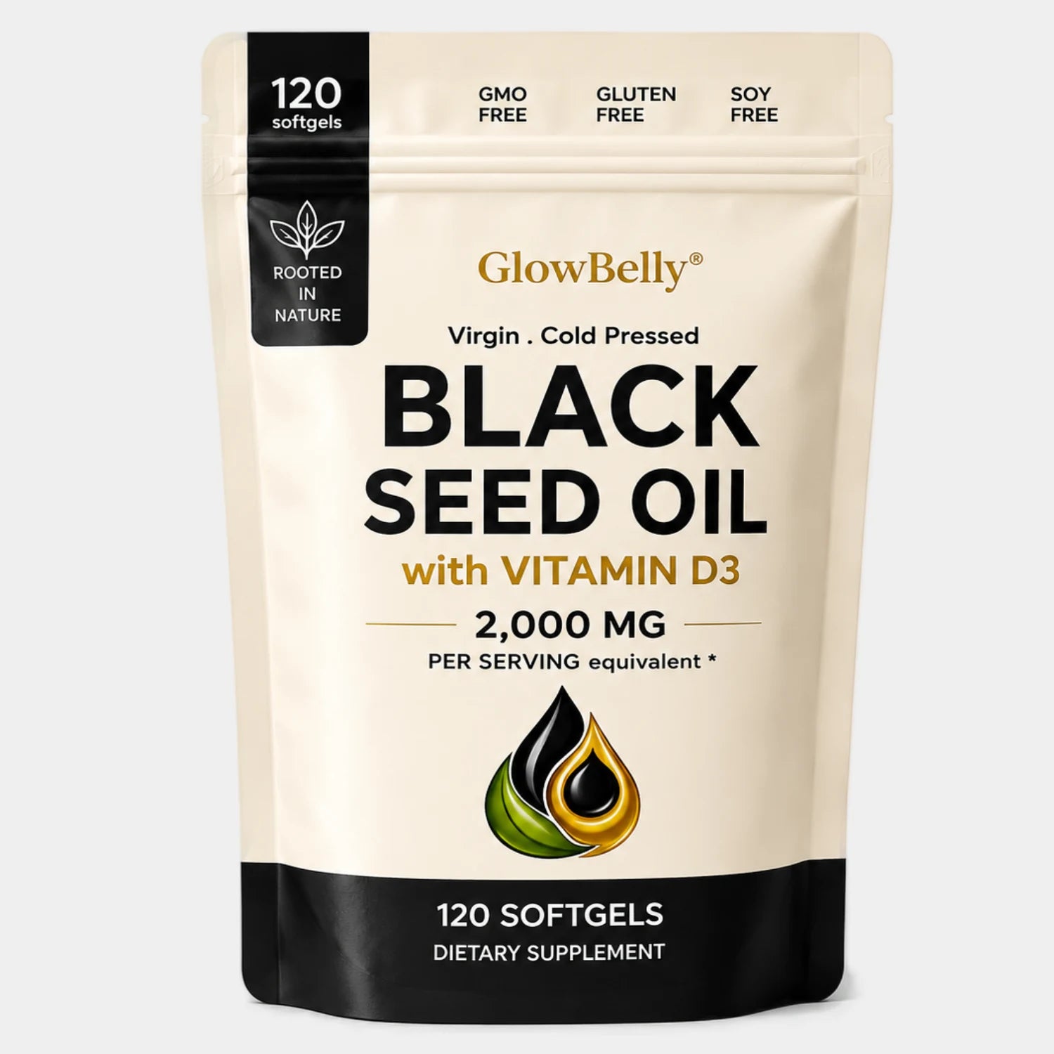 Black Seed Oil Capsules 2000mg | Cold Pressed Nigella Sativa