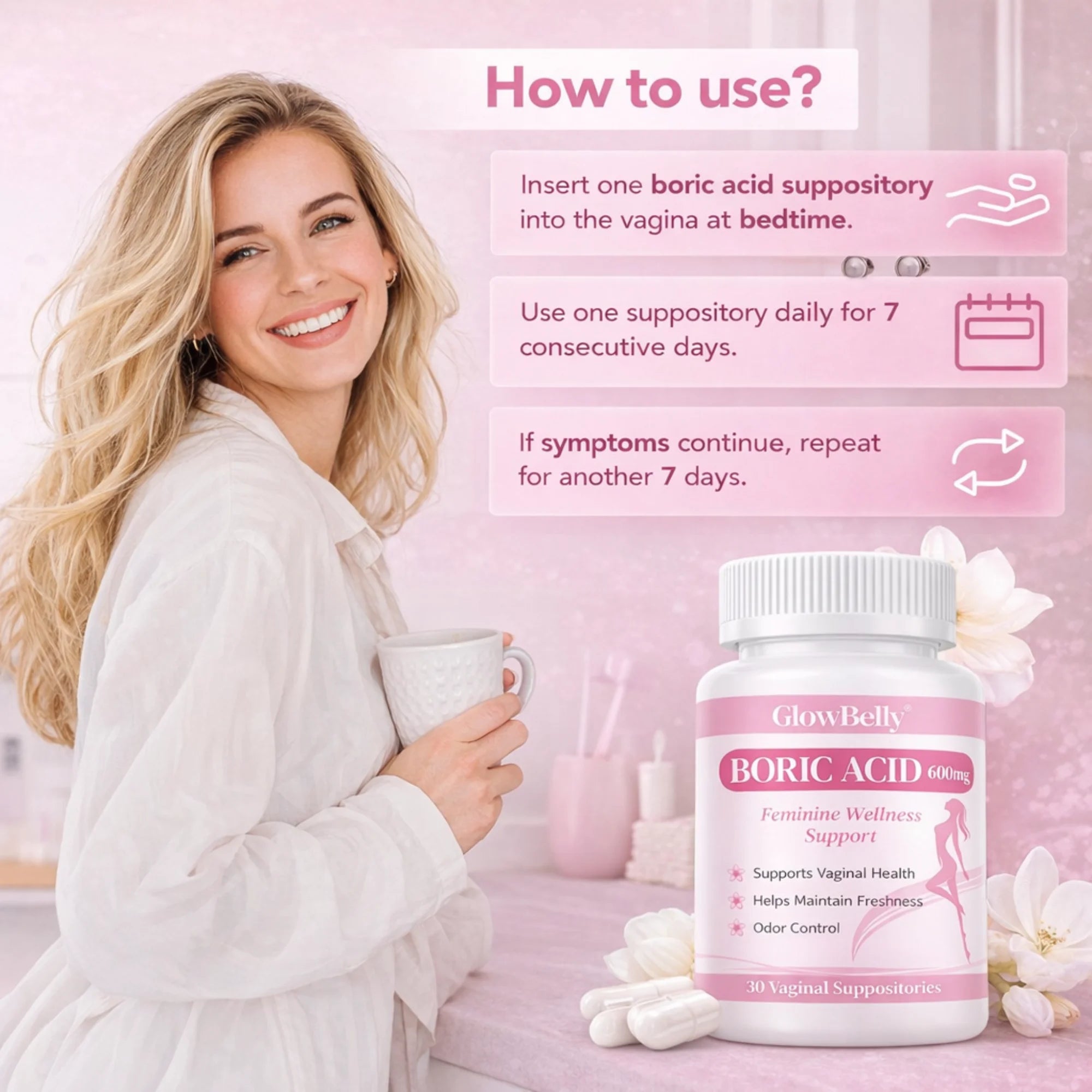 Boric Acid Vaginal Suppositories