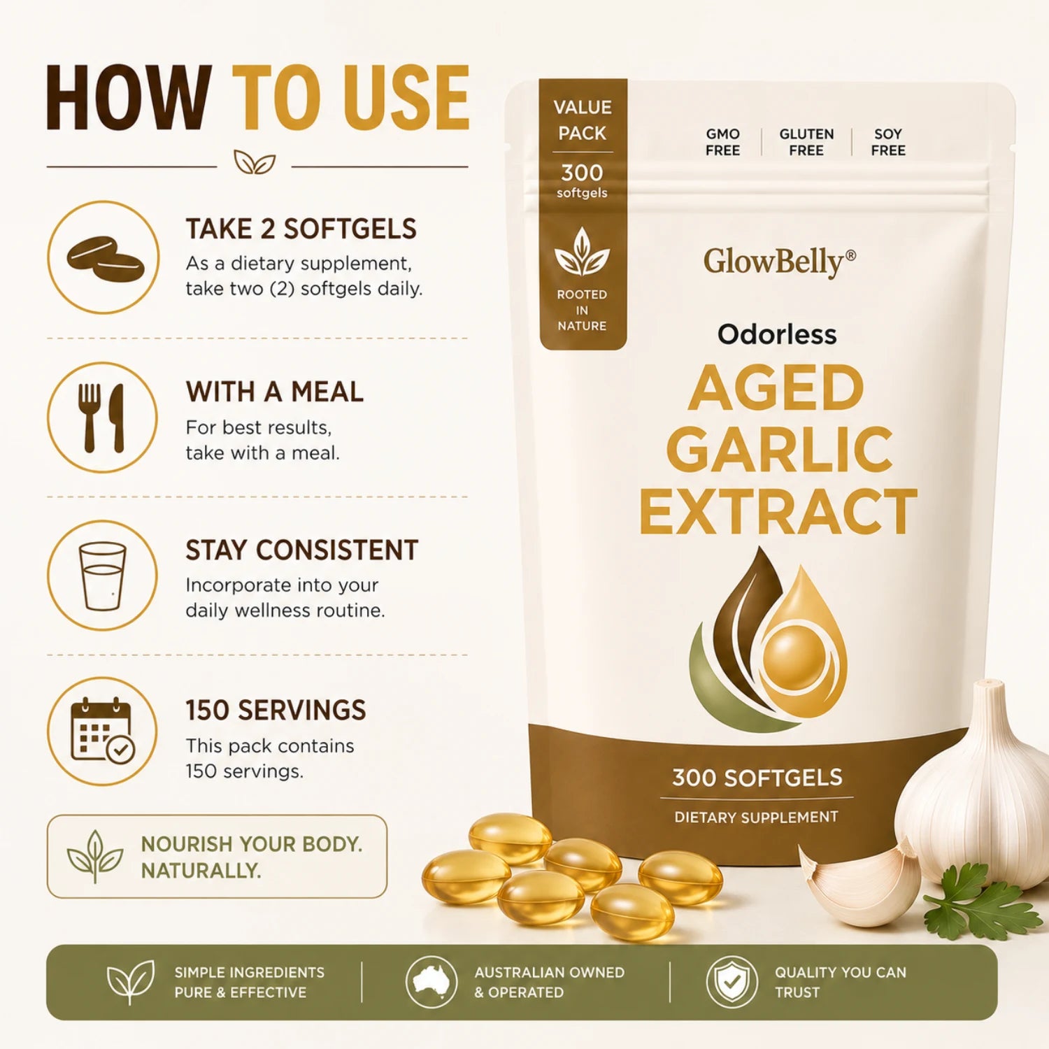 Aged Garlic Extract - 300 Softgels