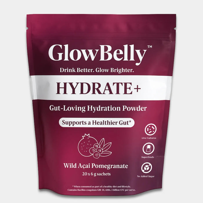 GlowBelly Hydrate+ Wild Acai Pomegranate sachet