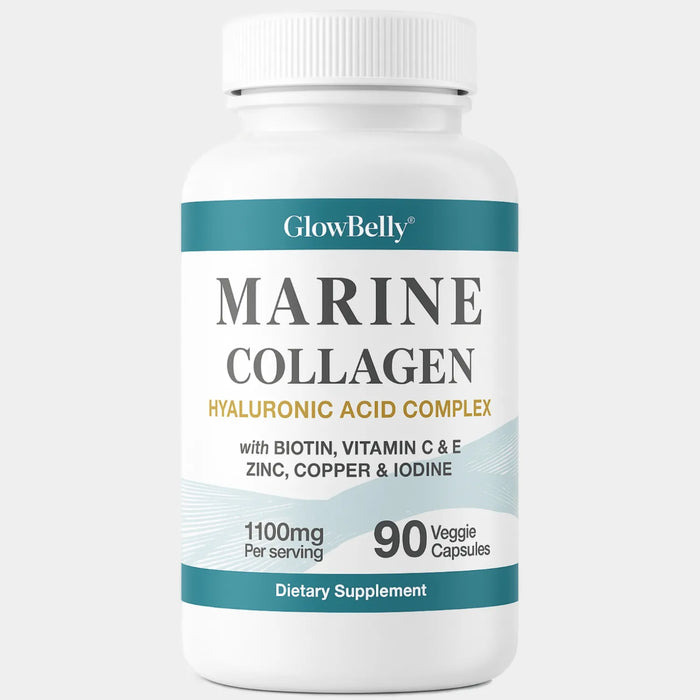 GlowBelly Marine Collagen Complex supplement bottle