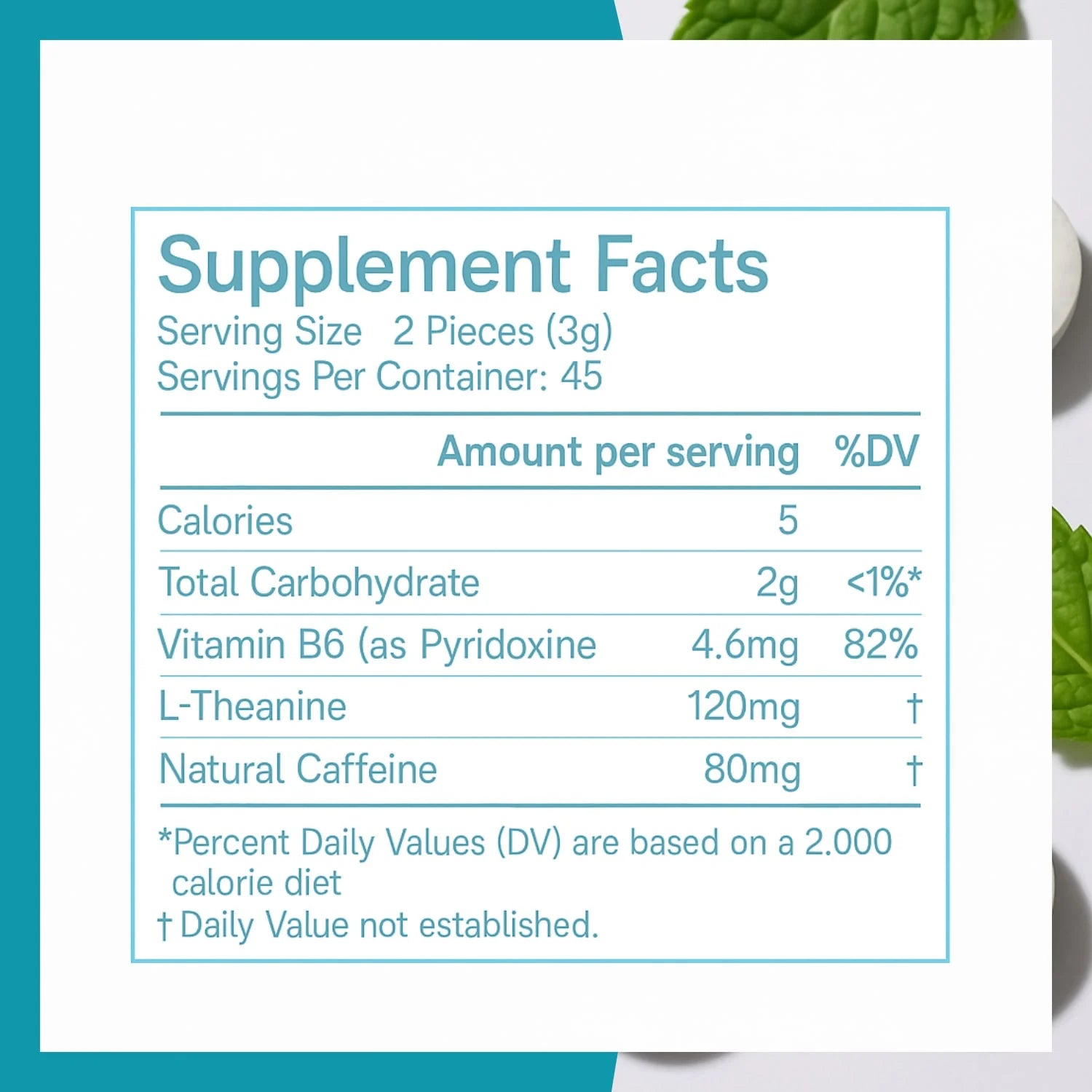 Energy Focus Mints, Natural Peppermint Flavour With Caffeine, L-Theanine & B-Vitamins