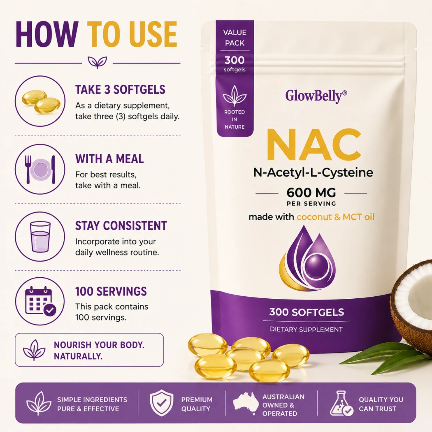 NAC + MCT Oil Soft Gel