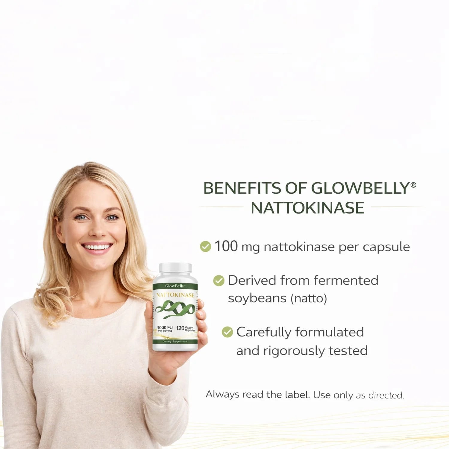 Nattokinase 4000 FU 200mg per serving, Fermented Soybean Extract, 120 High-Purity