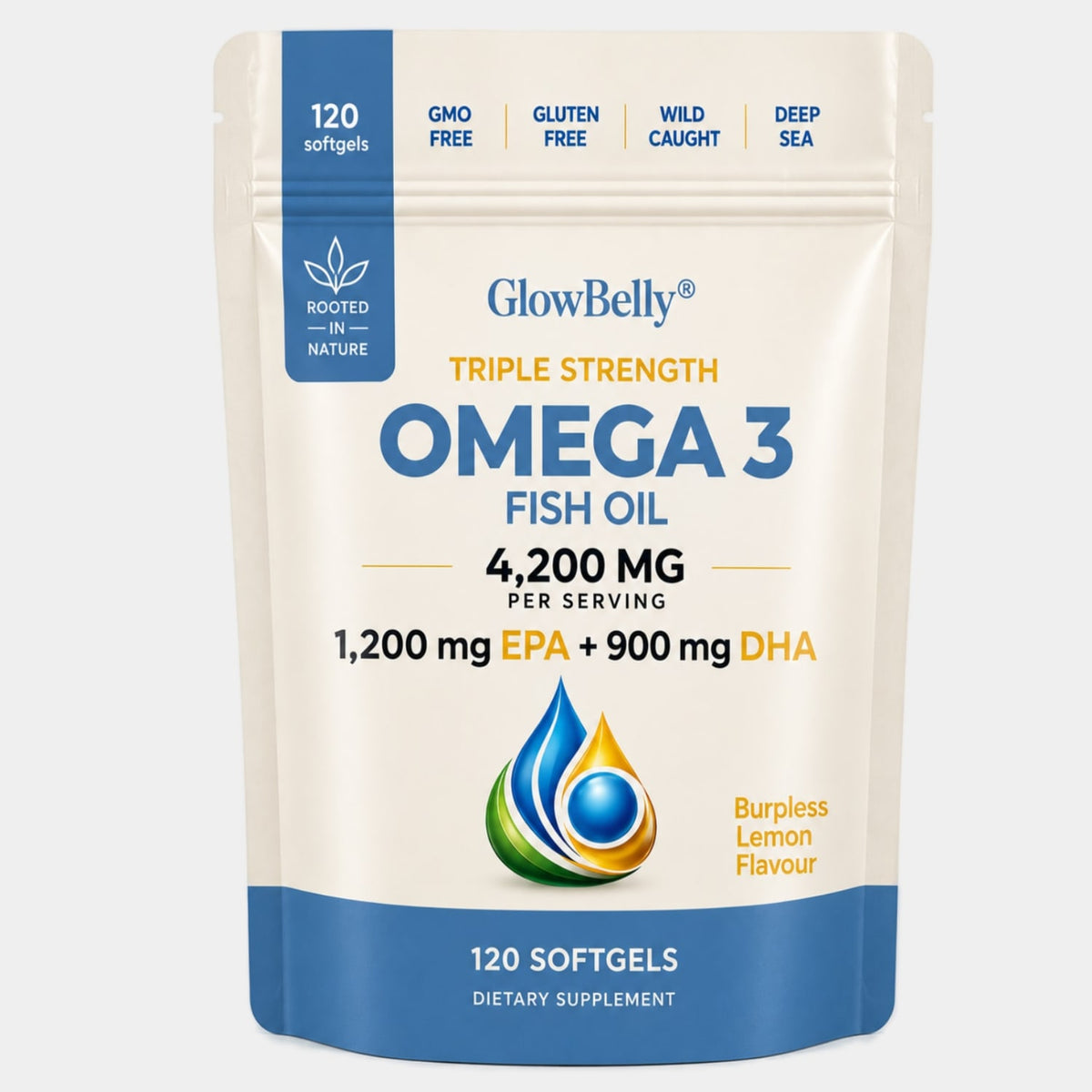 Omega-3 Fish Oil with Lemon  - 120 Softgels