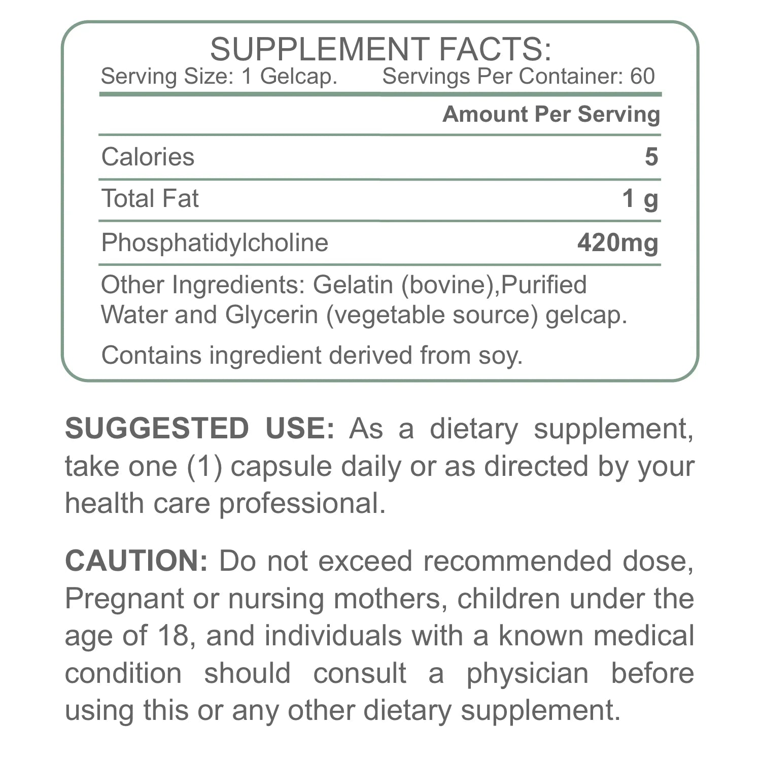 Phosphatidylcholine 420 mg