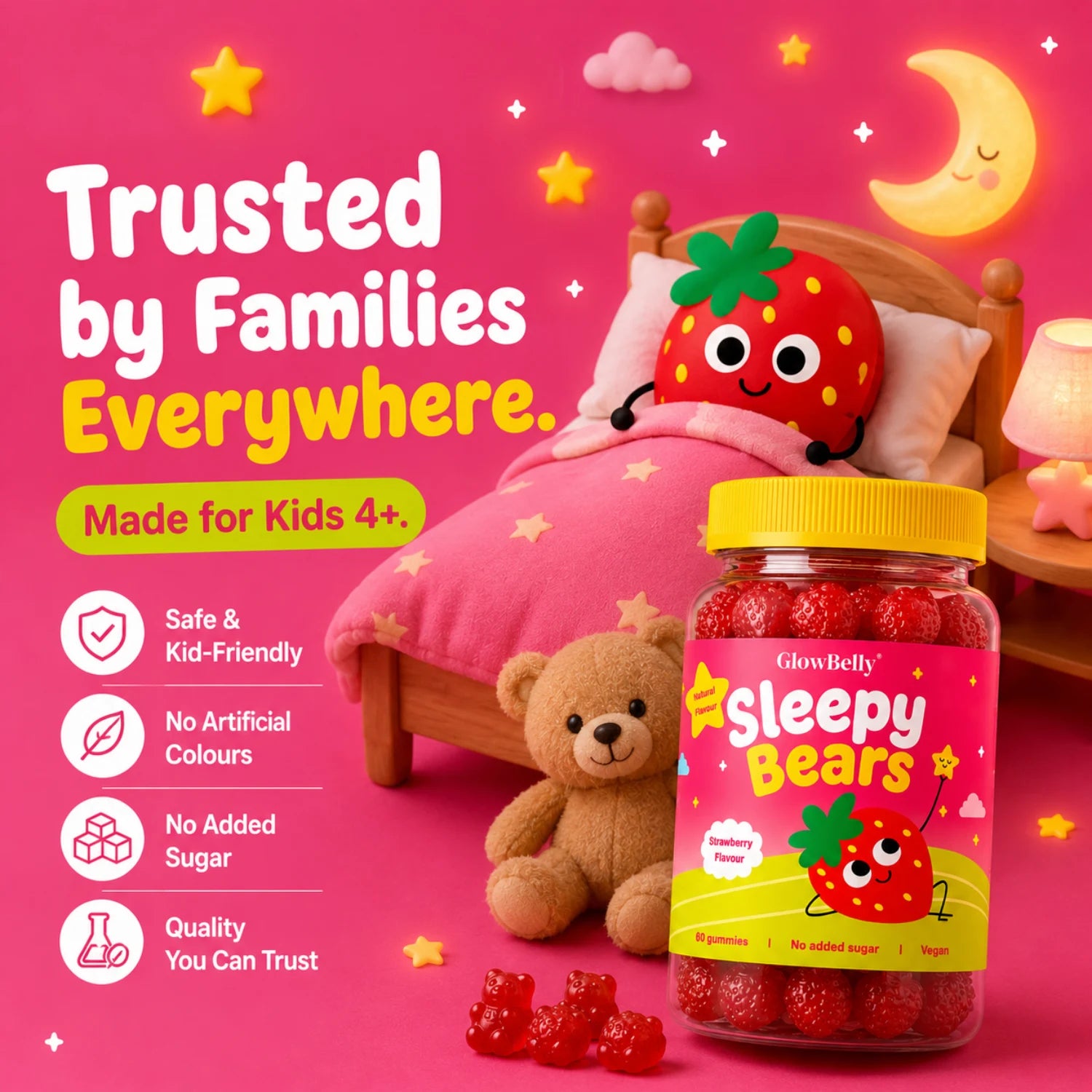 Sleepy Bears Kids Strawberry Gummies