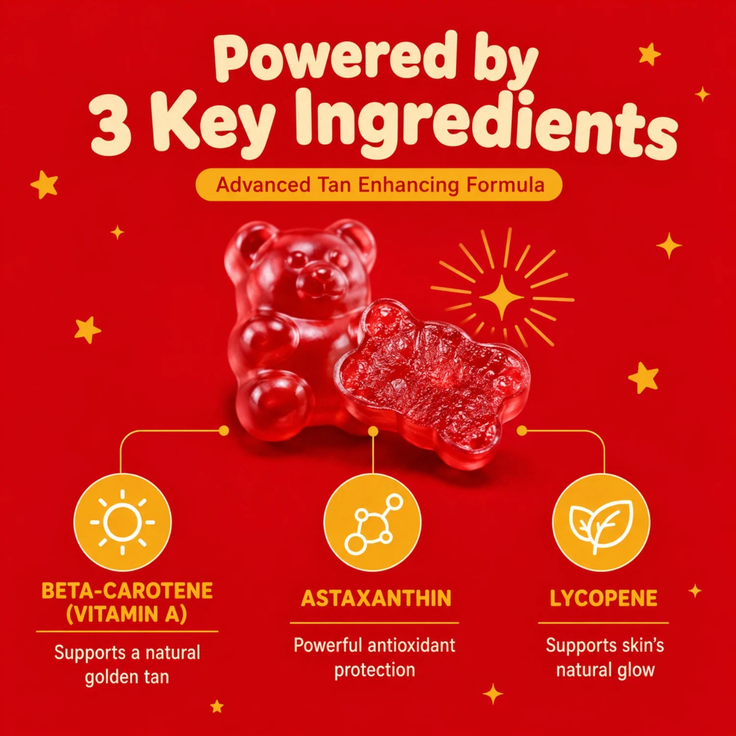 Tan+ Strawberry Tanning Gummies