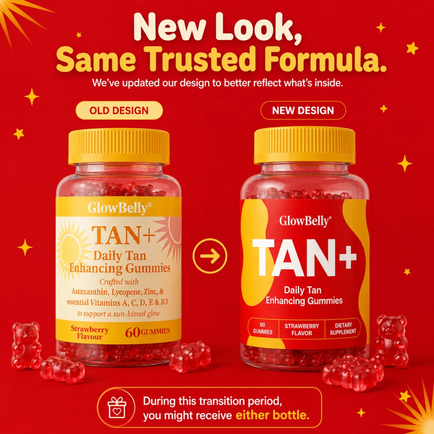 Tan+ Strawberry Tanning Gummies