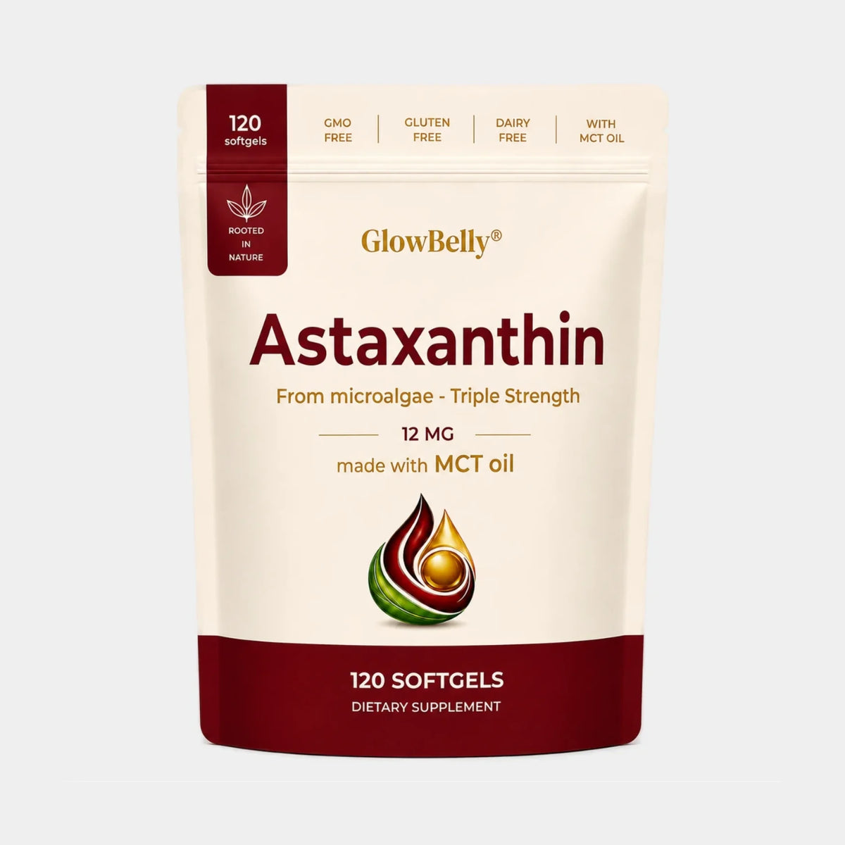 GlowBelly Astaxanthin 120 Softgels