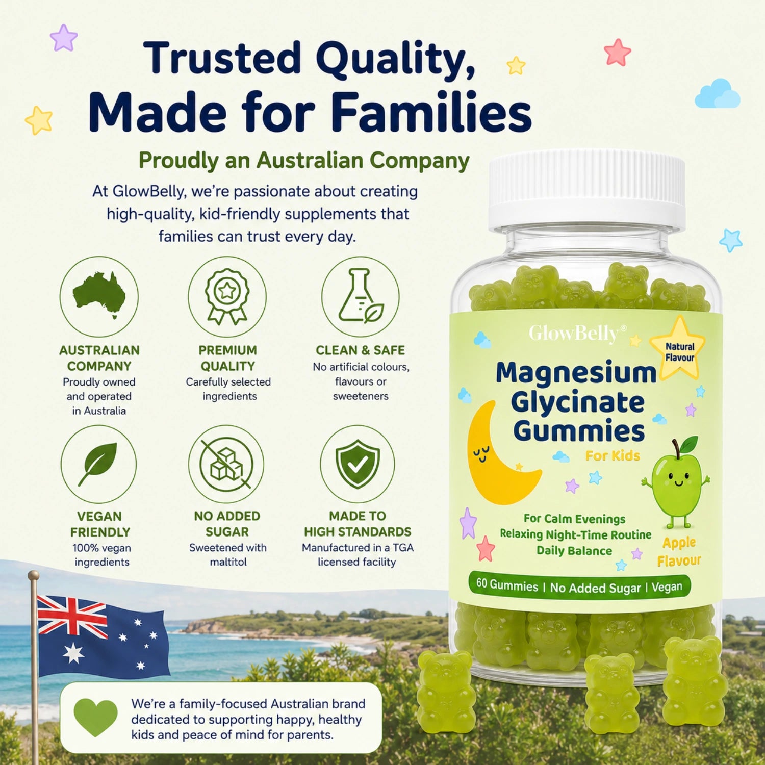 Kids Magnesium Glycinate, Vitamin D3 & B6 Gummies