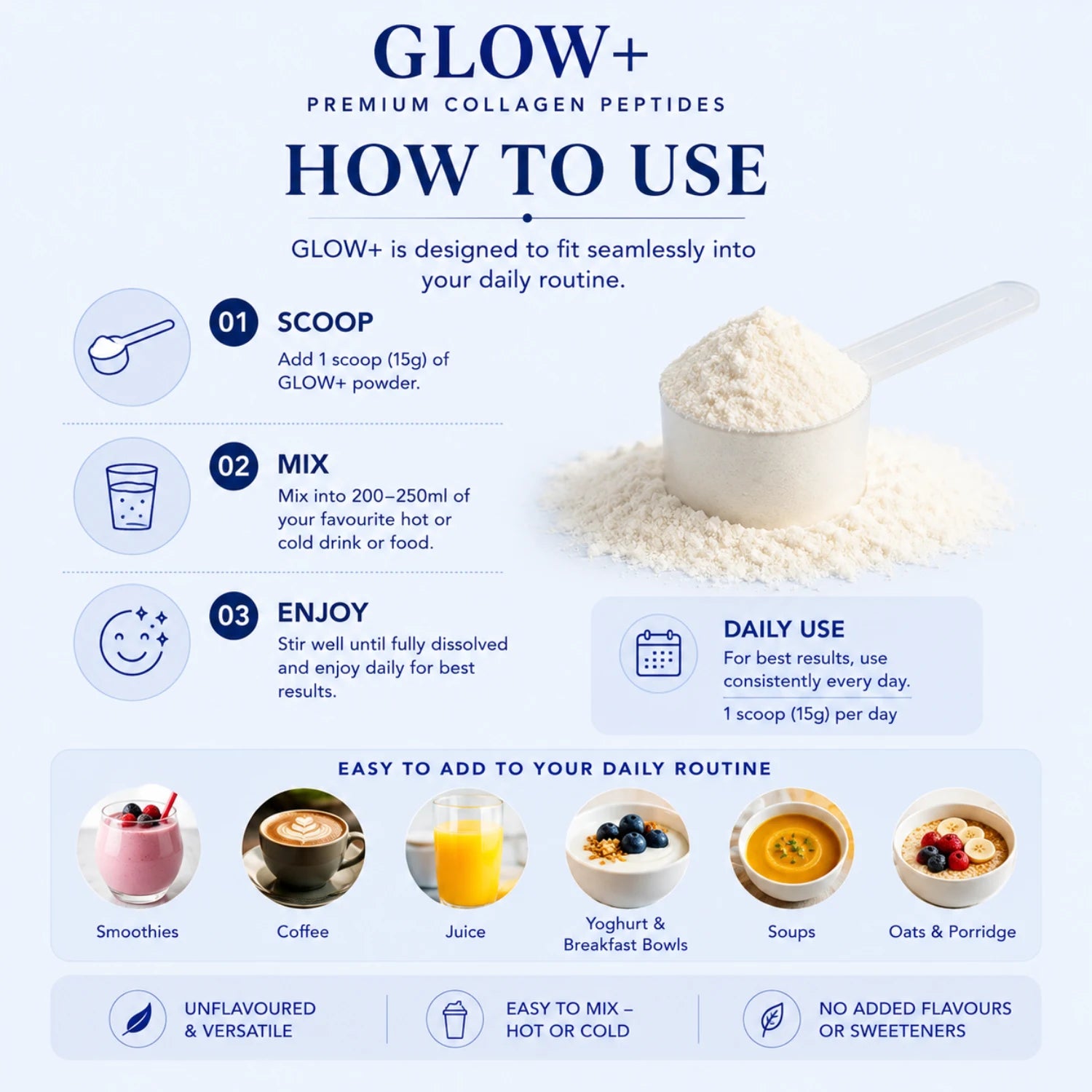 Glow+ Unflavoured Collagen Peptides