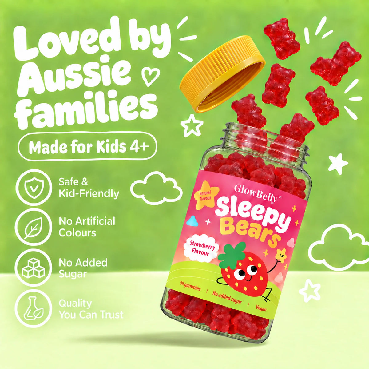 Sleepy Bears Kids Magnesium Gummies - Apple + Strawberry Bundle
