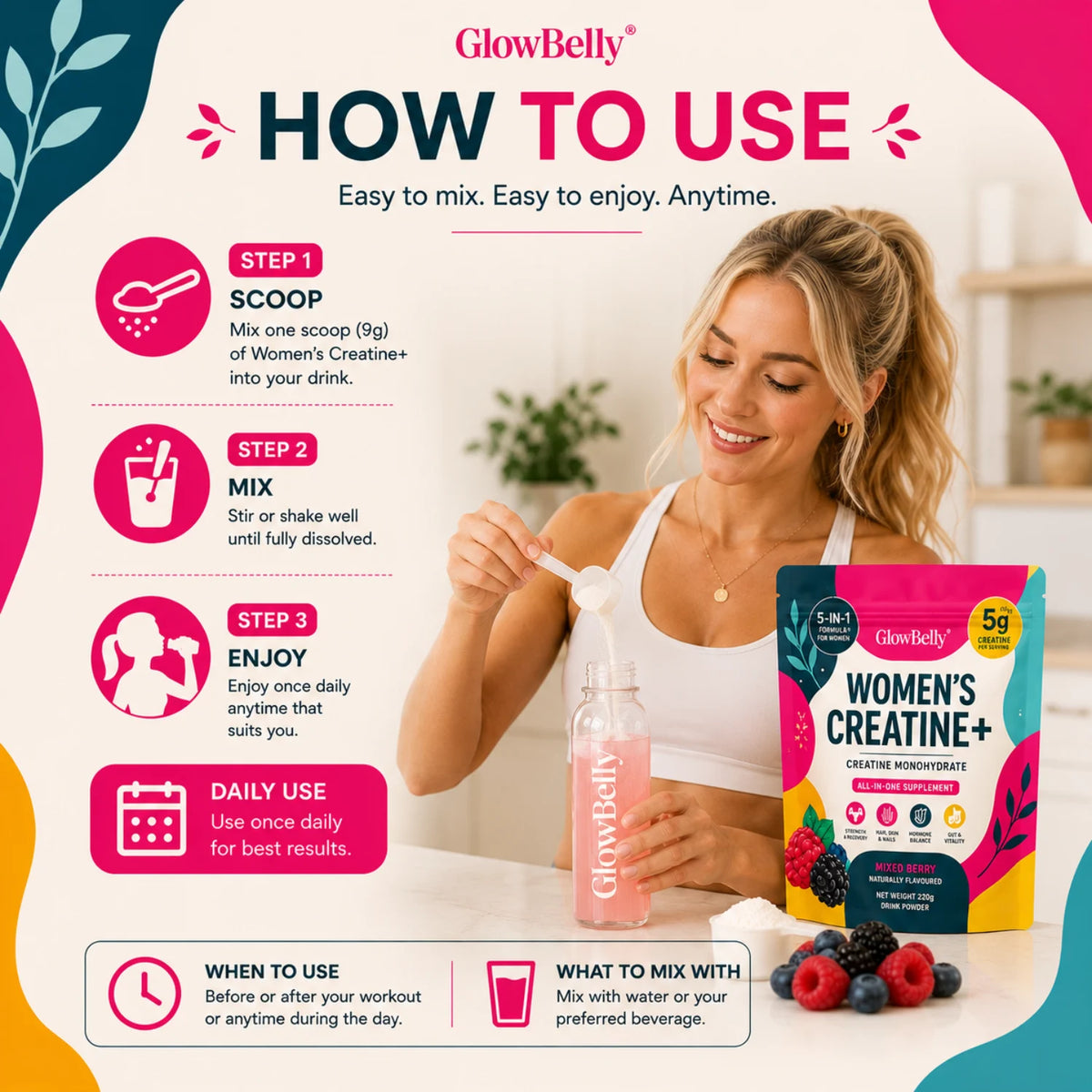 Power+ Women’s Creatine Mixed Berry