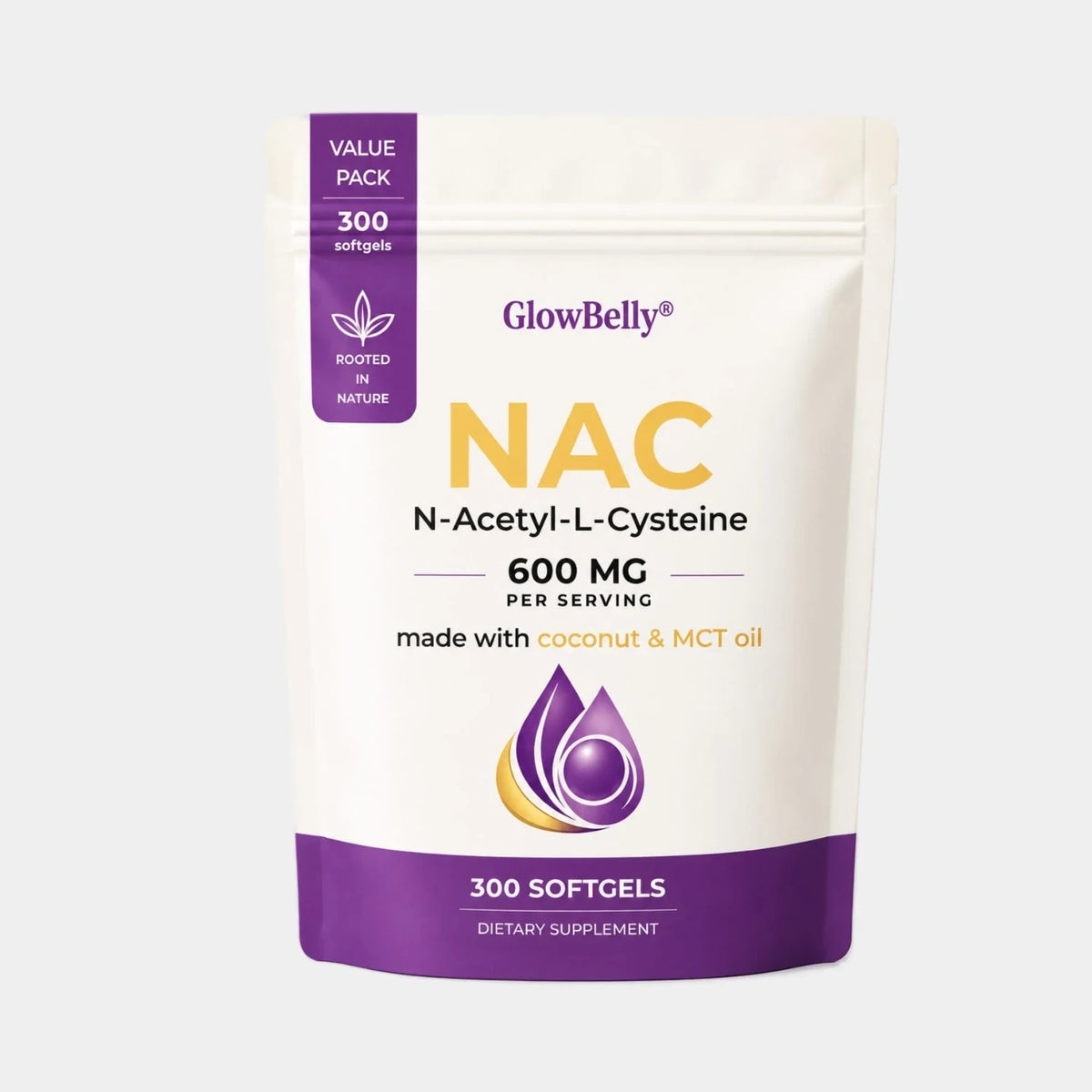 GlowBelly NAC + MCT Oil Softgels