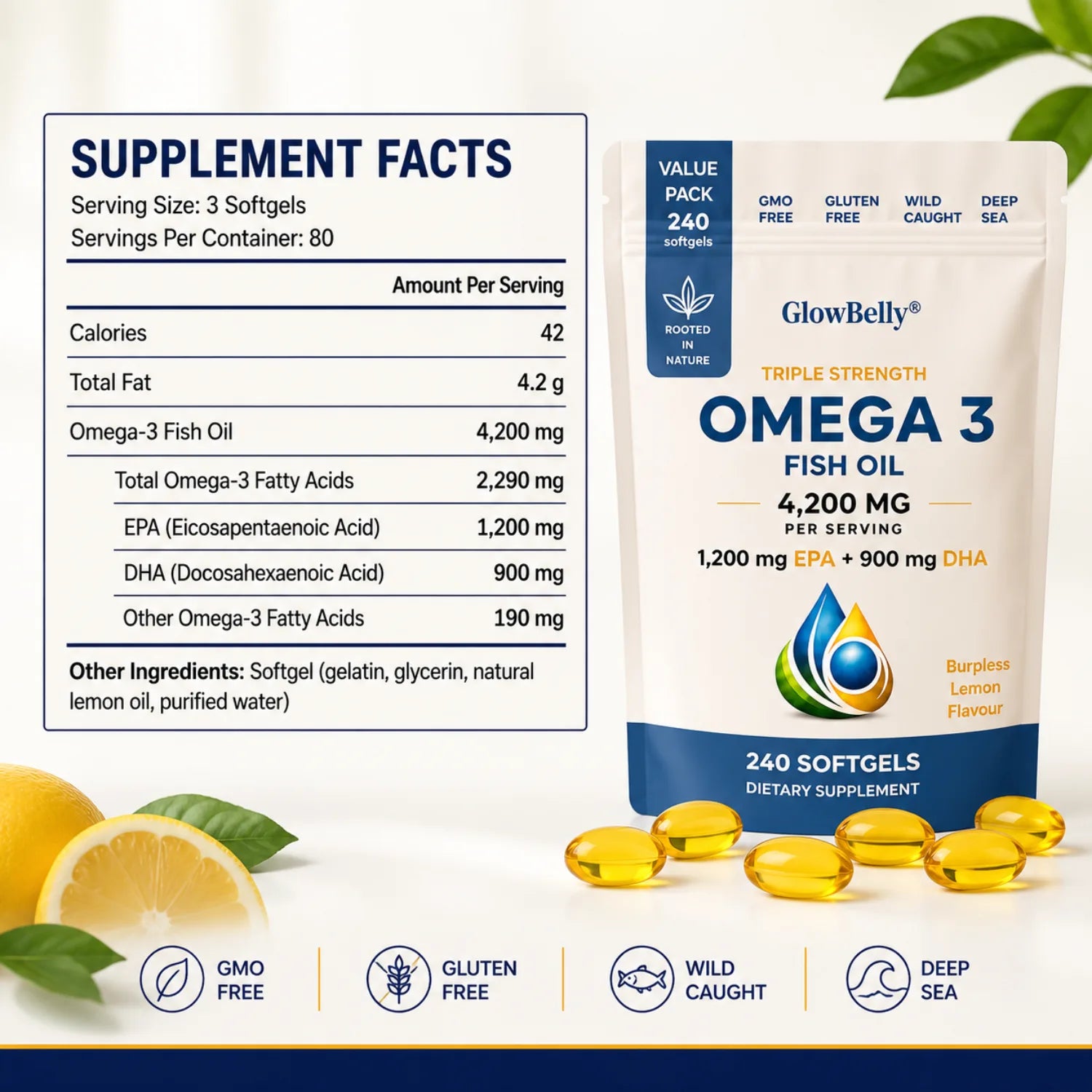 Omega-3 Fish Oil Triple Strength 240 Count