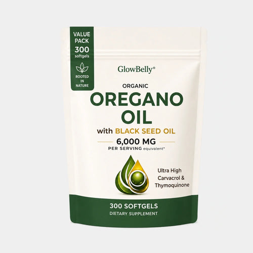 GlowBelly Oregano Oil with Black Seed Oil 300 Softgels