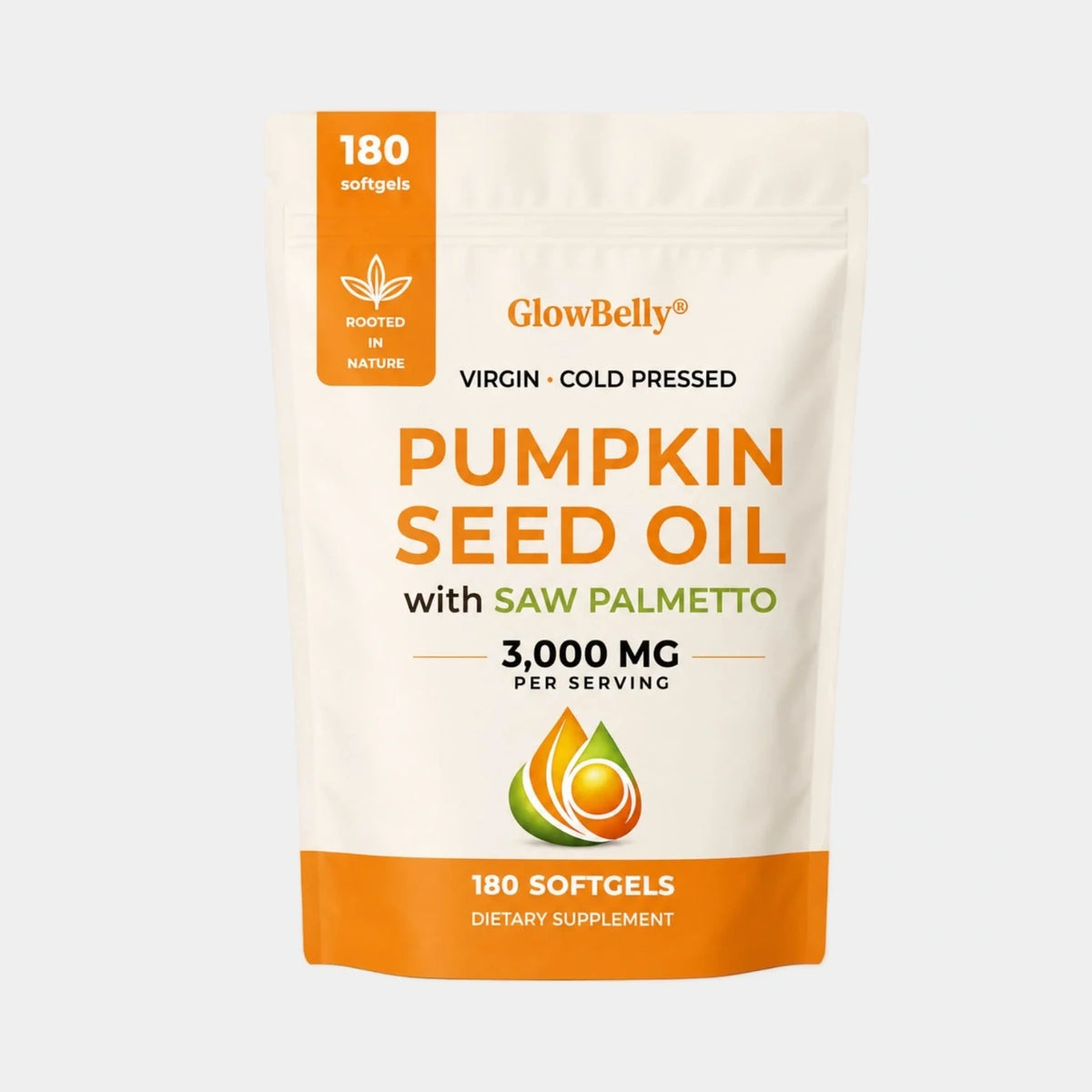 GlowBelly Pumpkin Seed Oil + Saw Palmetto 180 Softgels