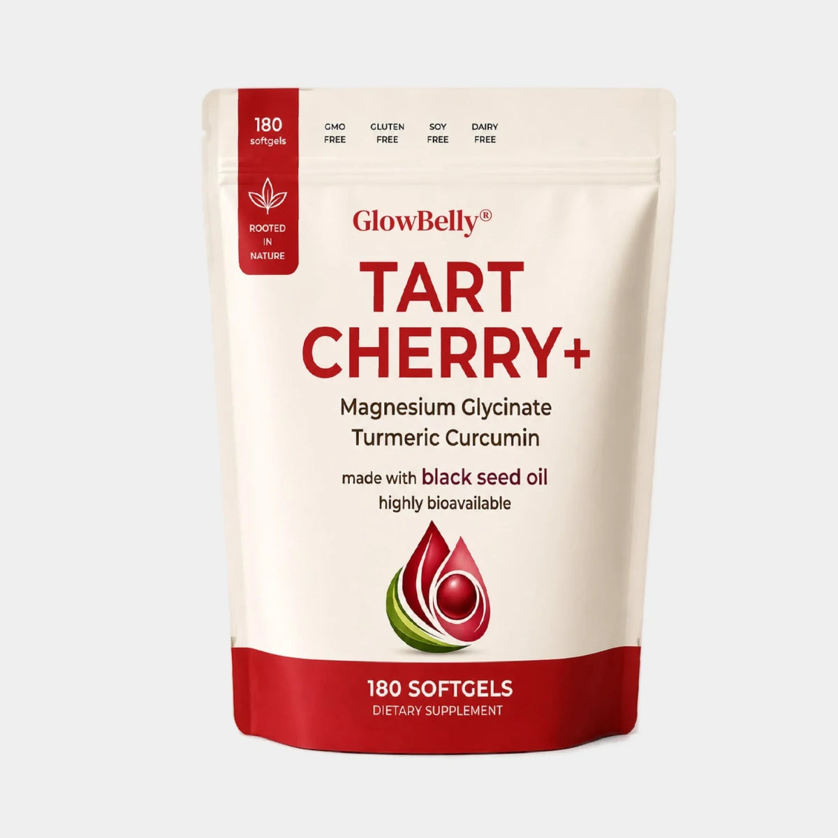 GlowBelly Tart Cherry+ 180 Softgels